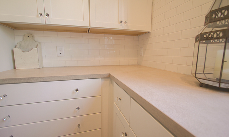 Beeswaxed Limestone Countertop for Laundry Room